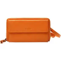 Esquire Cuir porte-monnaie sac pour téléphone portable Peru Phone Wallet Bag Orange