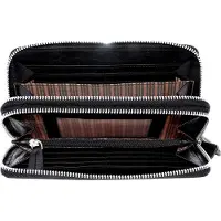 Bruno Banani Cuir porte-monnaie New York Double Zip Around Wallet Black noir