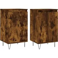vidaXL Sideboards 2 pcs. Chêne fumé 40x35x70 cm Bois composite