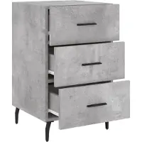vidaXL Table de chevet gris béton 40x40x66 cm bois d'ingénierie