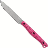 White River Knives GripXodus 4 WREX4-BP Stonewashed S35VN, Bubblegum Pink GripX, couteau fixe