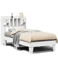 vidaXL Lit en pin massif sans matelas blanc 90x190 cm