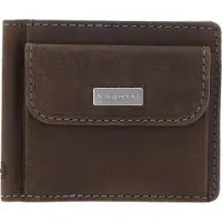 Bugatti Cuir pince à billets porte-monnaie Hunter RFID Dollarclip 8CC Metal Logo Brown brun