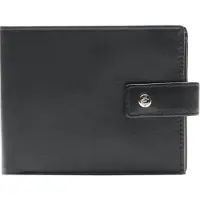 Esquire Cuir porte-monnaie New Silk Wallet Quer with Flap Black noir