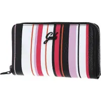 Gabs Cuir porte-monnaie GMONEY17 ST. Multirighe Ruga Bicolor Black Toni Caldi + Nero + Fresia multicolore