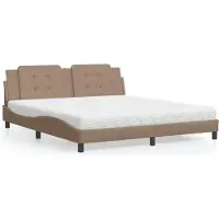 vidaXL Lit avec matelas "Zadar" Cappuccino-Brun 180x200 cm Similicuir