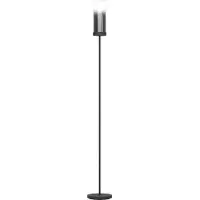 Eglo Lampe sur pied noire Toothill avec du verre fumé