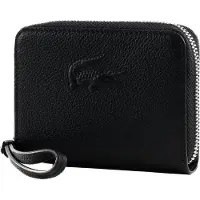 Lacoste Cuir porte-monnaie City Court Zip Coin Wallet Noir