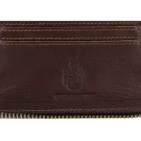 Leonhard heyden Cuir porte-monnaie Cambridge Zip Around Wallet Red Brown marron foncé