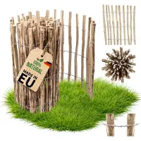 Pemicont Floranica Ganivelle en noisetier 1 m x 80 cm - clôture de jardin extérieur en bois, palissade en rouleau, écart 8-10 cm, fendue à la main