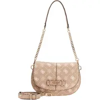 GUESS Sac Bandouliere CARRIE LOGO FLAP SHOULDER BAG femmes - Beige - Unique