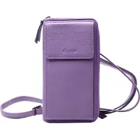 Esquire Cuir porte-monnaie sac pour téléphone portable Peru Phone Wallet Bag Lilac lilas