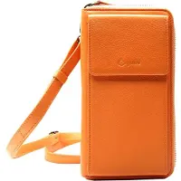 Esquire Cuir porte-monnaie sac pour téléphone portable Peru Phone Wallet Bag Orange