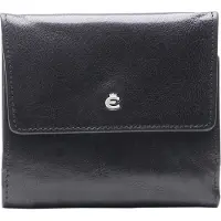 Esquire boîte viennoise porte-monnaie Toscana Leather Wallet Black noir