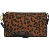 Fossil sac à poignet sac d’accessoires Wristlet Leopard brun