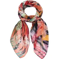 Desigual Écharpe orange / rose clair / rouge / noir