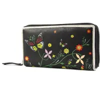 Bruno Banani Cuir porte-monnaie Butterfly Large Zip Around Black noir multicolore
