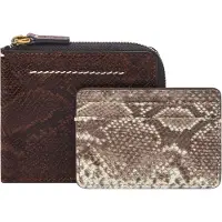 Fossil étui pour carte de crédit porte-cartes Westover Large Zip Bifold Mocha brun