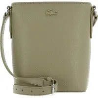 Lacoste Cuir sac à épaule bandoulière Chantaco Classics Vertical Crossover Bag Brindille kaki