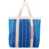 Scotch & Soda sac shopper Striped Beach Bag Aqua Blue Stripe bleu