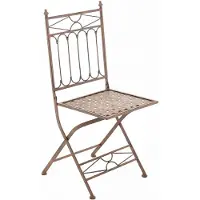 CLP Chaise pliante en fer ASINA au design nostalgique I Chaise de jardin pliante aux ornements raffinés I disponible, couleur:marron antique