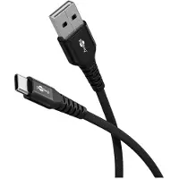 Goobay 74527 USB-C vers USB-A Câble textile supersoft avec connecteurs métalliques, 2 m, noir, 2 m - câble de connexion élégant et extra-robuste pour les appareils avec connecteur USB-A ou USB-C