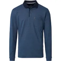 Casamoda Polo Manches Longues Structure Marine Bleu Bleu foncé taille L