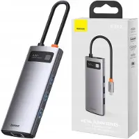 Baseus Hub 6W1 Metal Gleam Series, Usb-C Do 3X Usb 3.0 + Hdmi + Usb-C Pd + Ethernet Rj45