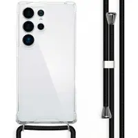 IMoshion Coque arrière Transparente avec cordon pour Samsung Galaxy S25 Ultra - Noir