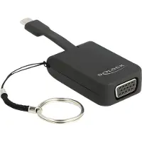DeLOCK Adaptateur de moniteur USB Type-C vers VGA, DP Alt, Adaptateur vidéo, Noir