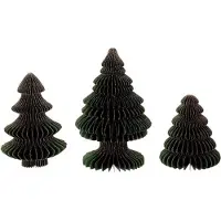HBX natural living Sapin de Noël en papier Foldy, 3 pièces, vert