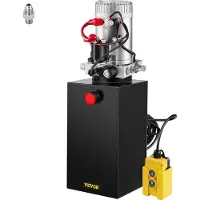 Vevor Pompe Hydraulique 12 V 10 L Pompe Hydraulique Remorque Simple Effet Réservoir en Métal 22 MPa Démarrage Rapide Débit d'Huile Rapide Aucune Fuite Remorque Élévateur à Ciseaux Vérin Hydraulique