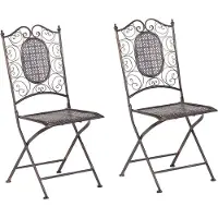 Beliani Lot de 2 chaises de jardin en métal noir Bormio Lumarko