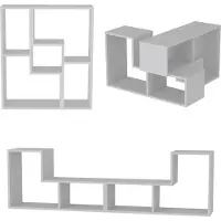 En.casa Ensemble de meubles modulaires 'Hustersurd' DIY 2 pièces Table de télévision Étagère sur pied Table basse blanche