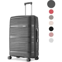 Sc SKYCASES Travelin' Charm - Valise de voyage moyenne 24 pouces - Serrure numérique - 41x24x69 cm - 68L - Légère, imperméable et durable - Anthracite