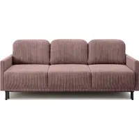 Selsey Hamiel - Canapé 3 places avec coffre de lit, housse en velours côtelé lilas, 212 cm