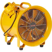 Vevor Ventilateur d'Extraction 1100 W Extracteur d'Air Industriel 406,4 mm Volume d'Air 7204 m3/h Cordon Alimentation 5 m Sans Prise de Charge Ventilateur Portable pour Extraire Poussière Fumée Maison