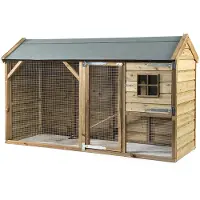 FATMOOSE Enclos extérieur BunnyBase Bliss en bois pour petits animaux - 243 x 95 x 148 cm
