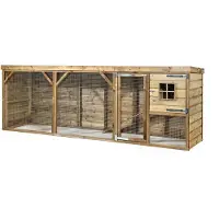FATMOOSE Enclos extérieur BunnyBase Bliss en bois pour petits animaux - 363 x 95 x 124 cm