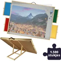 BREND BR-2224 Plateau de puzzle réglable avec système de rangement - 1500 pièces - Plateau de puzzle avec couvercle transparent - Table de puzzle avec antidérapant et 4 tiroirs