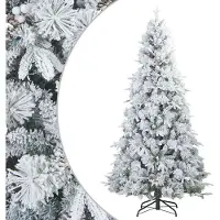 vidaXL Sapin de Noël artificiel à branches pliantes, duveteux de neige