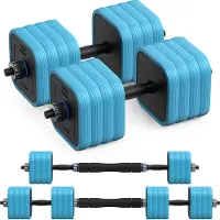 Merach Haltères réglables 40 kg 4 en 1 , Tige ergonomique, sécurité renforcée, silencieux, parfait pour entraînement intensif