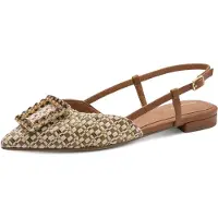 Tamaris Ballerines à lanières caramel / brun foncé / or / blanc cassé