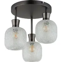 Globo Lampe de plafond à 3 lumières Brokana Bronze à fusil