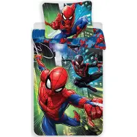 Jerry Fabrics Literie en coton 140x200 Spiderman 2826 Spider Man over the streets in the city taie d'oreiller 70x90