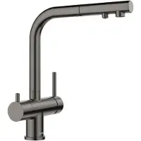 BLANCO FONTAS-S II Filtre satin dark steel Haute pression Avec tuyau extractible Anti-retour