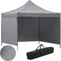 Springos Pavillon De Jardin 3x3 M, Tente Commerciale Express Pour Événementiel, Marché, Restauration, Gris