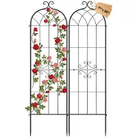 Vevor Treillis de Jardin Métal 52,5x180 cm Support de Plante Grimpante Lot de 2 Treillis pour Rosiers