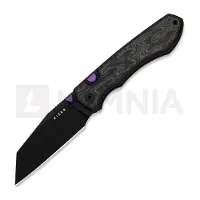 Kizer Cutlery Couteau pliant Wharning S45VN, Black Aluminum & B/W Norplex UltreX, PVD