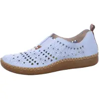 Rieker Chaussures pour femmes : chaussures basses, mocassins, pantoufles, couleur bleue, style décontracté
